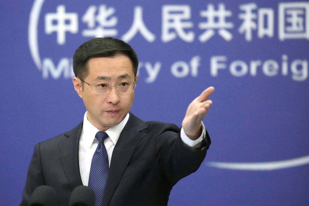 Chinese Foreign Ministry spokesperson Lin Jian during a press conference. Photo: X/@globaltimesnews/file photo.