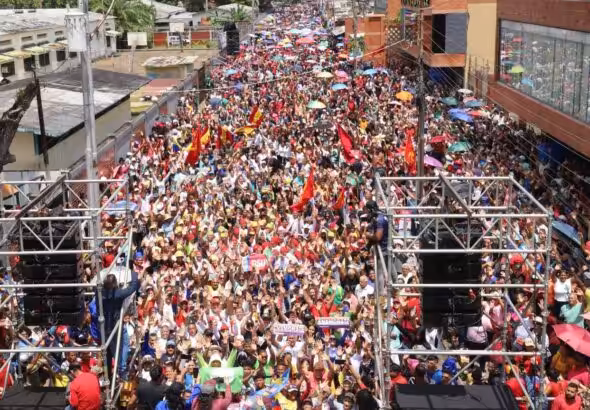 Chavistas held a massive demonstration in Caracas, August 18, 2024. Photo: X/@venanalysis.