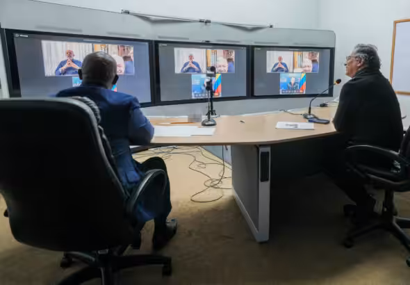 Video-conference between Colombian President Gustavo Petro, Brazilian President Luiz Inácio Lula da Silva, and Mexican President Andrés Manuel López Obrador, August 1, 2024. Photo: Colombian Presidency.