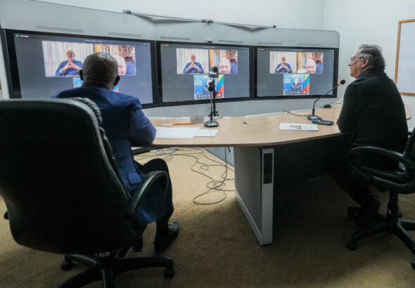 Video-conference between Colombian President Gustavo Petro, Brazilian President Luiz Inácio Lula da Silva, and Mexican President Andrés Manuel López Obrador, August 1, 2024. Photo: Colombian Presidency.