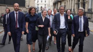 NFP representatives ahead of talks with President Macron, Paris, France, August 2024. Photo: X/@LucieCastets.