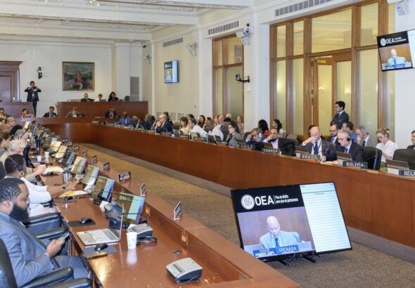 Meeting of the OAS on Friday August 16. Photo: OAS
