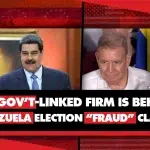 Photo composition showing Venezuelan President Nicolas Maduro and far-right Venezuelan politician Maria Corina Machado next to Edmundo Gonzalez her subrogate candidate. Photo: Geopolitical Economy.