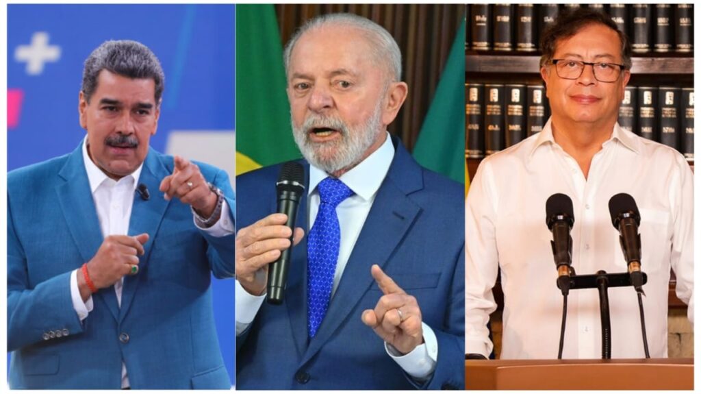 From left to right, Venezuelan President Nicolás Maduro, Brazilian President Luiz Inácio Lula da Silva, and Colombian President Gustavo Petro. Photo: RedRadioVE.