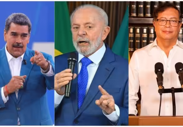 From left to right, Venezuelan President Nicolás Maduro, Brazilian President Luiz Inácio Lula da Silva, and Colombian President Gustavo Petro. Photo: RedRadioVE.