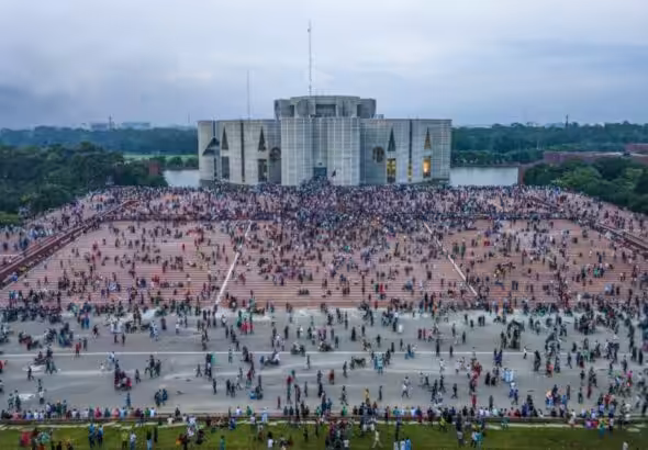 Anti-government protestors in Dhaka, August 5, 2024. Photo: Indian Punchline.