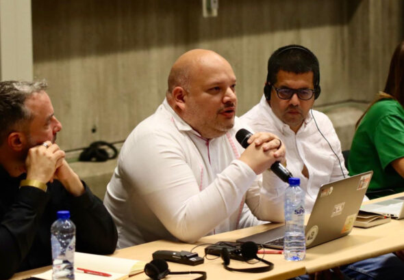 Carlos Ron speaks in Brussels. Photo: Zoe Alexandra.