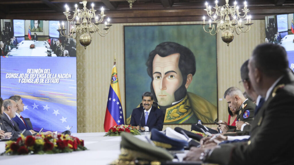 President Nicolas Maduro in a meeting with the National Defense Council and the State Council in Caracas, Venezuela, on August 12, 2024. Photo: Zurimar Campos/Venezuelan Presidency/AFP.