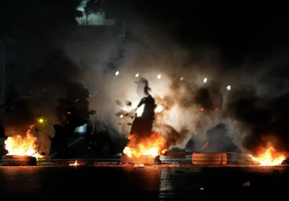 Extreme right barricade in Caracas after the presidential elections,July 29, 2024. Photo: AP.