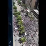Peak of the far-right opposition demonstration called by Maria Corina Machado. Caracas, August 28, 2024. Photo: Social media video screenshot from X/@luigipr.