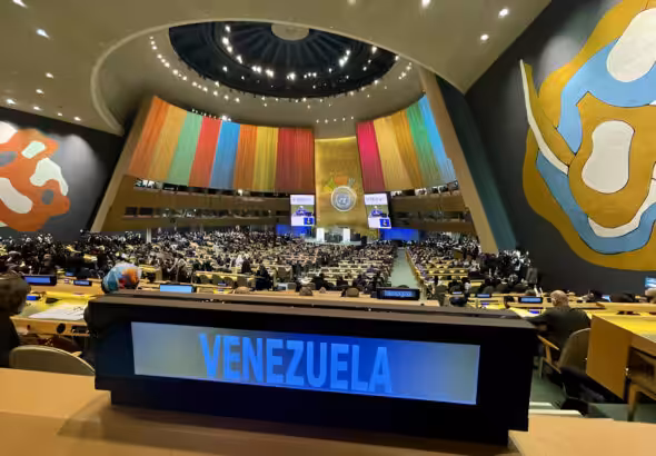 View of the General Assembly Hall of the United Nations from the Venezuelan seat. Photo: File photo.