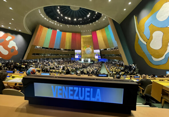 View of the General Assembly Hall of the United Nations from the Venezuelan seat. Photo: File photo.
