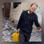 Refaat Alareer during the early weeks of the genocide, October 2023. Photo: Asem al-Nabih.