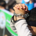 A demonstration demanding the release of Palestinian prisoners, Gaza, 2016. Photo: Magdy Fathi/AFP.