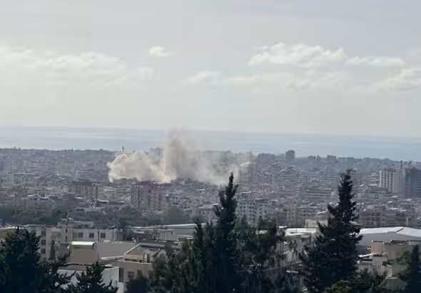 Smoke rises following a Zionist airstrike on the Southern Suburb of Beirut, Lebanon. Photo: Social Media.