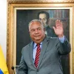 Venezuela’s National Electoral Council President Elvis Amoroso waves to the press in Caracas, Venezuela, Tuesday, March 5, 2024. Photo: Ariana Cubillos/AP/file photo.