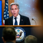 Secretary of State Antony Blinken speaks during a news conference about Russia’s alleged election interference at the Department of State in Washington, Sept. 13, 2024. Photo: Jose Luis Magana/AP.