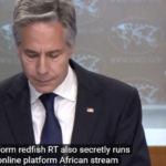 Antony Blinken at a Sept 13, 2024 press briefing where he named African Stream and others as Russian propagandists. Photo: Washington Post/YouTube.