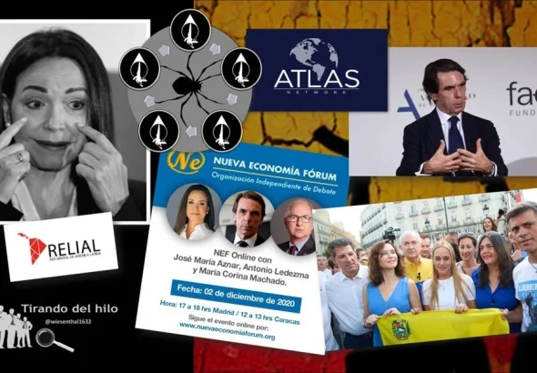 Collage showing various organizations and political and business personalities behind the constant coup attempts against Venezuela. Photo: Diario Red.