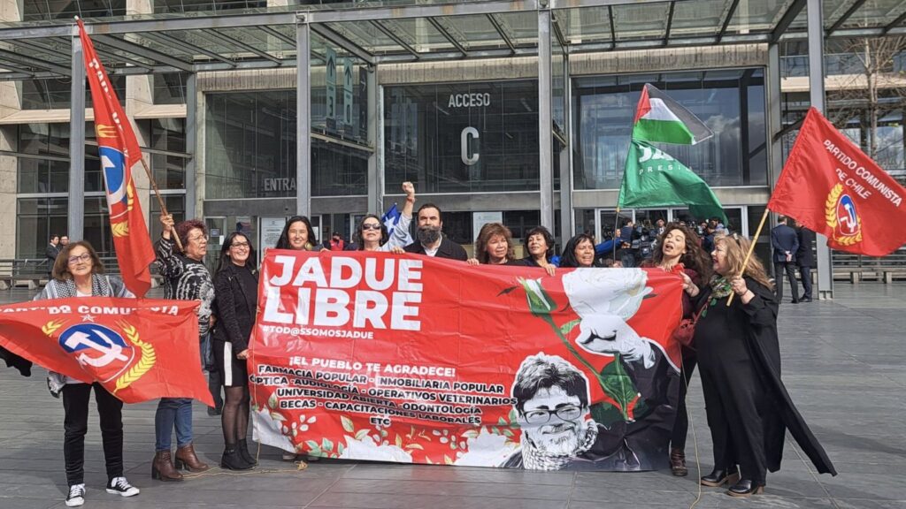 Protest calling for the release of Daniel Jadue. Photo: Jadue Libre campaign.