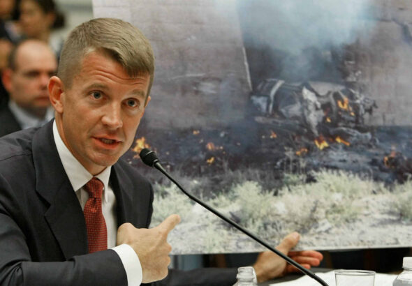 Erik Prince, founder of the mercenary group Blackwater, testifies in the US Congress about the group's involvement in war crimes in Iraq. Photo: Getty Images.