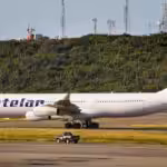 Estelar Airlines Airbus A340-300 taxiing at the Simón Bolívar International Airport in Maiquetía, La Guaira state, Venezuela. Photo: Francisco Pinero/FlyNews/file photo.