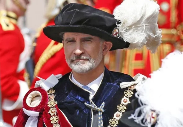 King of Spain, Felipe VI, after being invested as a new knight of the Order of the Garter in London in 2019. Photo: J. Lizón/EFE/file photo.