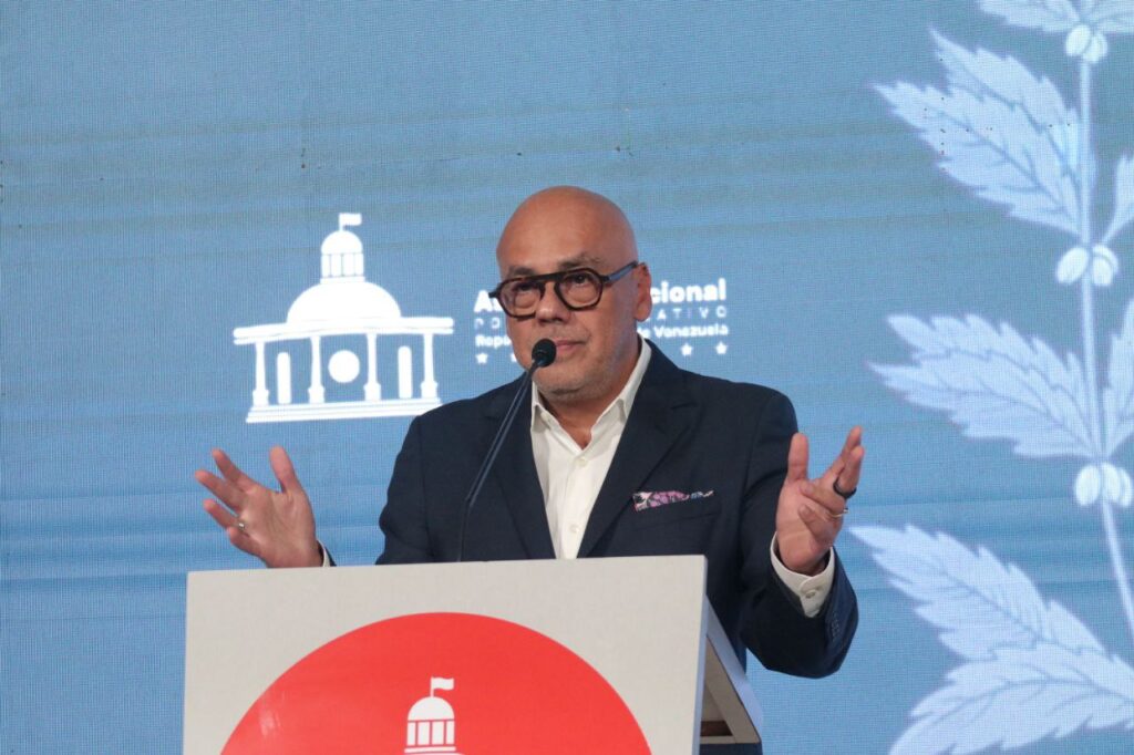 The president of Venezuelan parliament, Jorge Rodríguez, during a press conference in Caracas on Thursday, September 19, 2024. Photo: Venezuelan National Assembly.