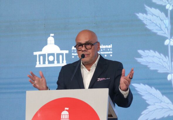 The president of Venezuelan parliament, Jorge Rodríguez, during a press conference in Caracas on Thursday, September 19, 2024. Photo: Venezuelan National Assembly.