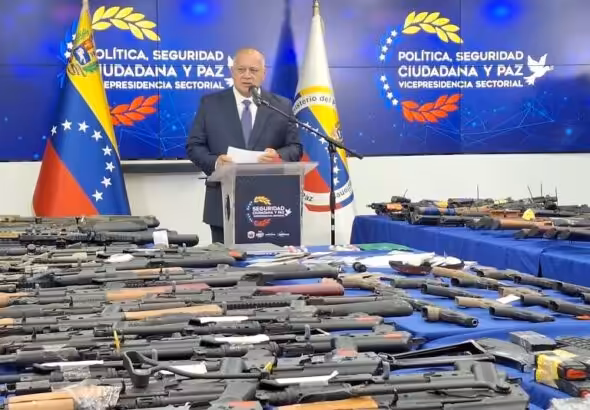 Venezuelan Interior Minister Diosdado Cabello reporting on a terrorist plot thwarted by Venezuelan security agencies, in Caracas, September 14, 2024. Photo: MPPRIJP.