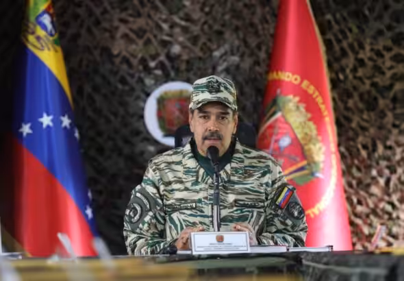 Venezuelan President Nicolás Maduro during a military ceremony in Caracas on Thursday, September 26, 2024. Photo: X/@teleSURtv.