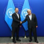 Venezuelan Foreign Minister Yván Gil (left) shaking hands with US Secretary General António Guterres (right) at the closing of the 79th UN General Assembly in New York on Saturday, September 28, 2024. Photo: IG/@yvan.gilpinto.