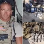 Collage showing US mercenary Jordan Goudreau and the weapons seized from the Operation Gideon coup perpetrators in Venezuela in May 2020. Photo: AP.