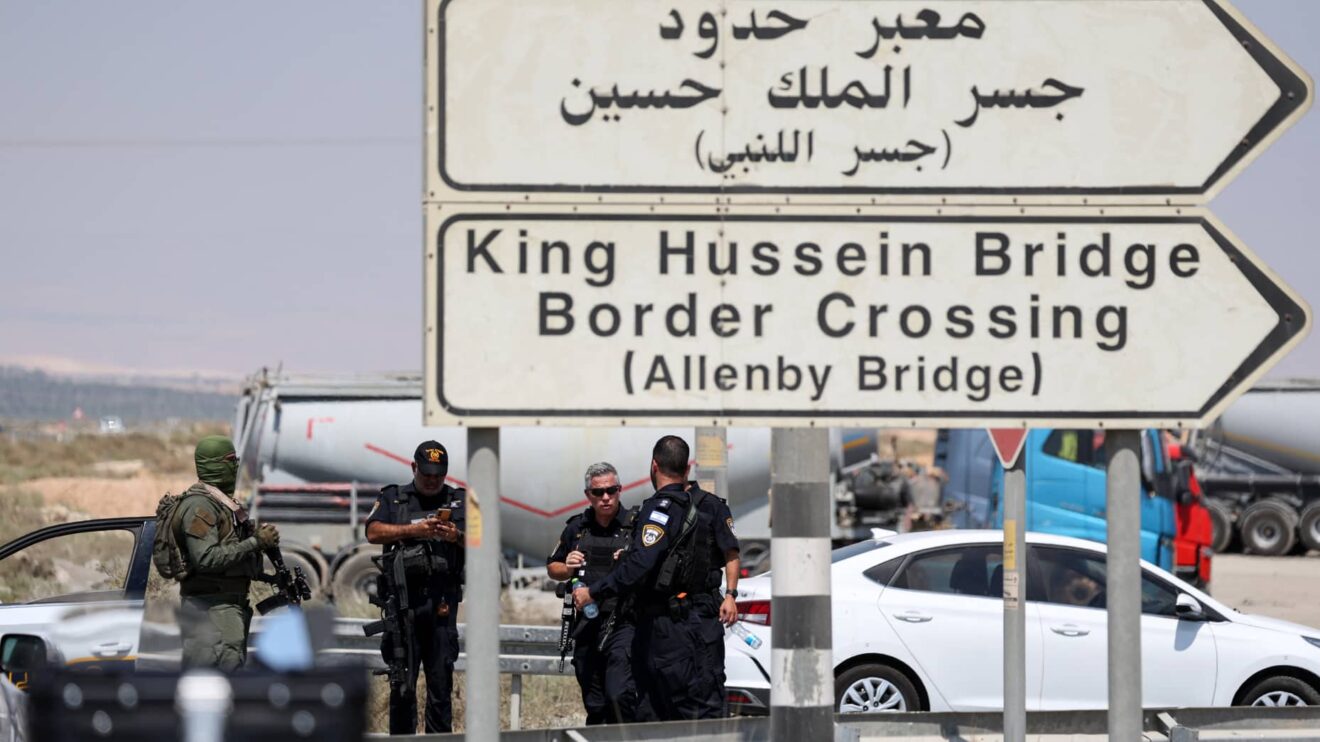 The King Hussein Bridge at the Al-Karama border crossing between Jordan and Palestine, where a Jordanian truck driver shot dead three Israeli Occupation personnel. Photo: AFP/Getty Images.