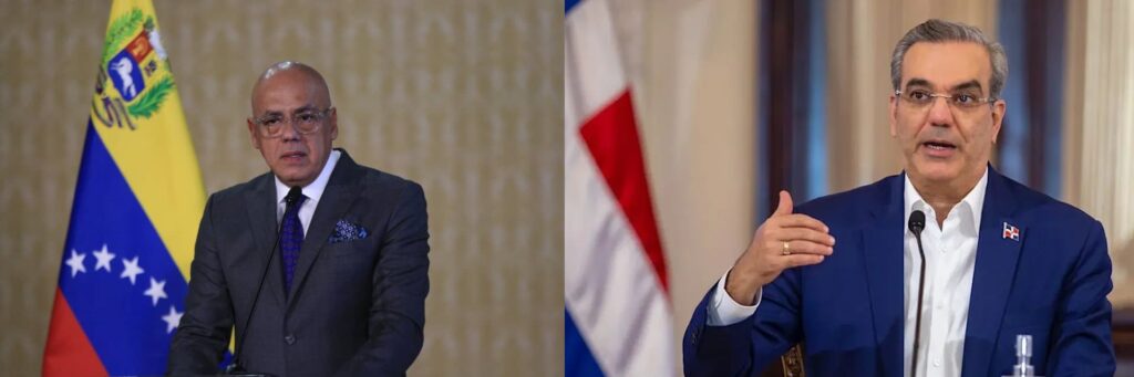 The president of the National Assembly of Venezuela, Jorge Rodríguez (left) and the president of the Dominican Republic, Luis Abinader (right). Photo: National Assembly of Venezuela/Dominican Today.