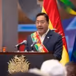 Bolivian President Luis Arce addressing a crowd. Photo: Plurinational Legislative Assembly.