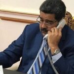 Venezuelan President Nicolás Maduro speaking on the phone. File photo.