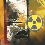 Collage of a bomb crater, an ambulance, and the symbol of radioactivity. Photo composition: Zeinab El-Hajj/Al Mayadeen.