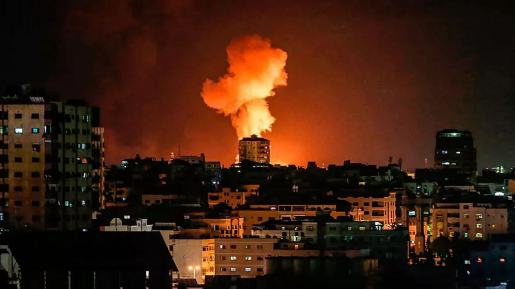 Israeli strikes on Masyaf in western Hama, Syria on September 8, 2024. Photo: AFP.