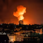 Israeli strikes on Masyaf in western Hama, Syria on September 8, 2024. Photo: AFP.