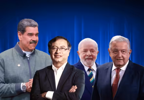 Photo composition showing, from left to right, Venezuelan President Nicolás Maduro, Colombian President Gustavo Petro, Brazilian President Luiz Inácio Lula Da Silva, and Mexican President Andrés Manuel López Obrador. Photo: RedRadioVE.