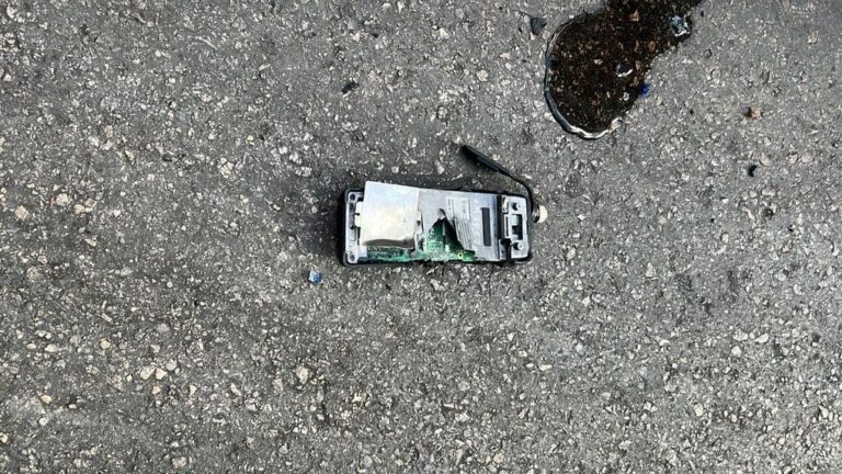 A blown-up communication device. Photo: Social media.