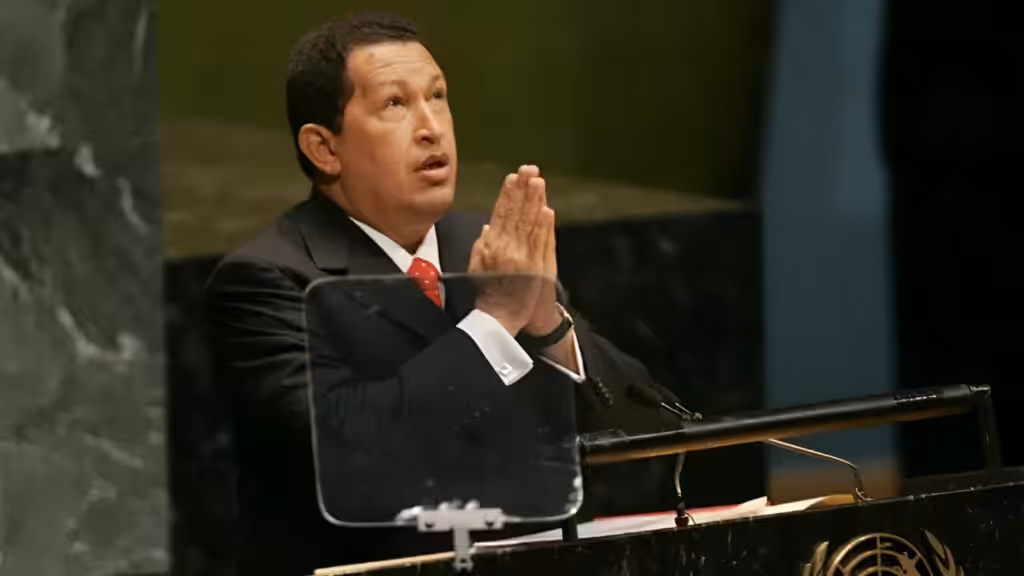 Venezuelan President Hugo Chávez at the United Nations General Assembly in 2006. Photo: M. Segar/Reuters/file photo.