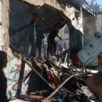 Aftermath of a US-israeli bombing of Al-Shuhada School in Al-Nuseirat Camp in the central Gaza Strip on October 24, 2024. Photo: AFP