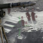 An anti-tank guided missile (ATGM) system over a photo of a Zionist convoy under fire. Photo: The Cradle.