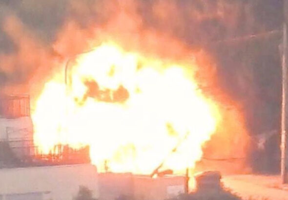 Frame grab from footage released by Lebanon’s Hezbollah resistance movement shows the moment of its striking a target in the occupied Palestinian territories. Photo: PressTV/File photo.