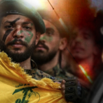 Hezbollah militants and missiles (Left) and Hassan Nasrallah (Right). Photo Credit: The Cradle.
