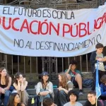 Students at a sit-in demonstration in front of one of the buildings of the University of Buenos Aires, Argentina. Photo: Juan Lehmann/Sputnik.