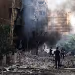 Destruction in a Beirut neighborhood caused by Zionist airstrikes. Photo: Anwar Amro/AFP/Getty Images.