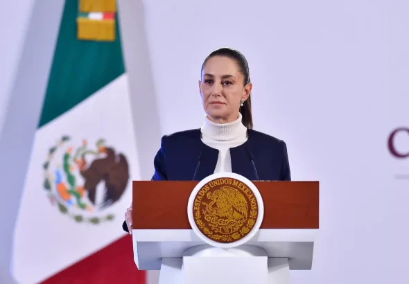 Mexican President Claudia Sheinbaum during a press conference. Photo: Office of Mexican Presidency.